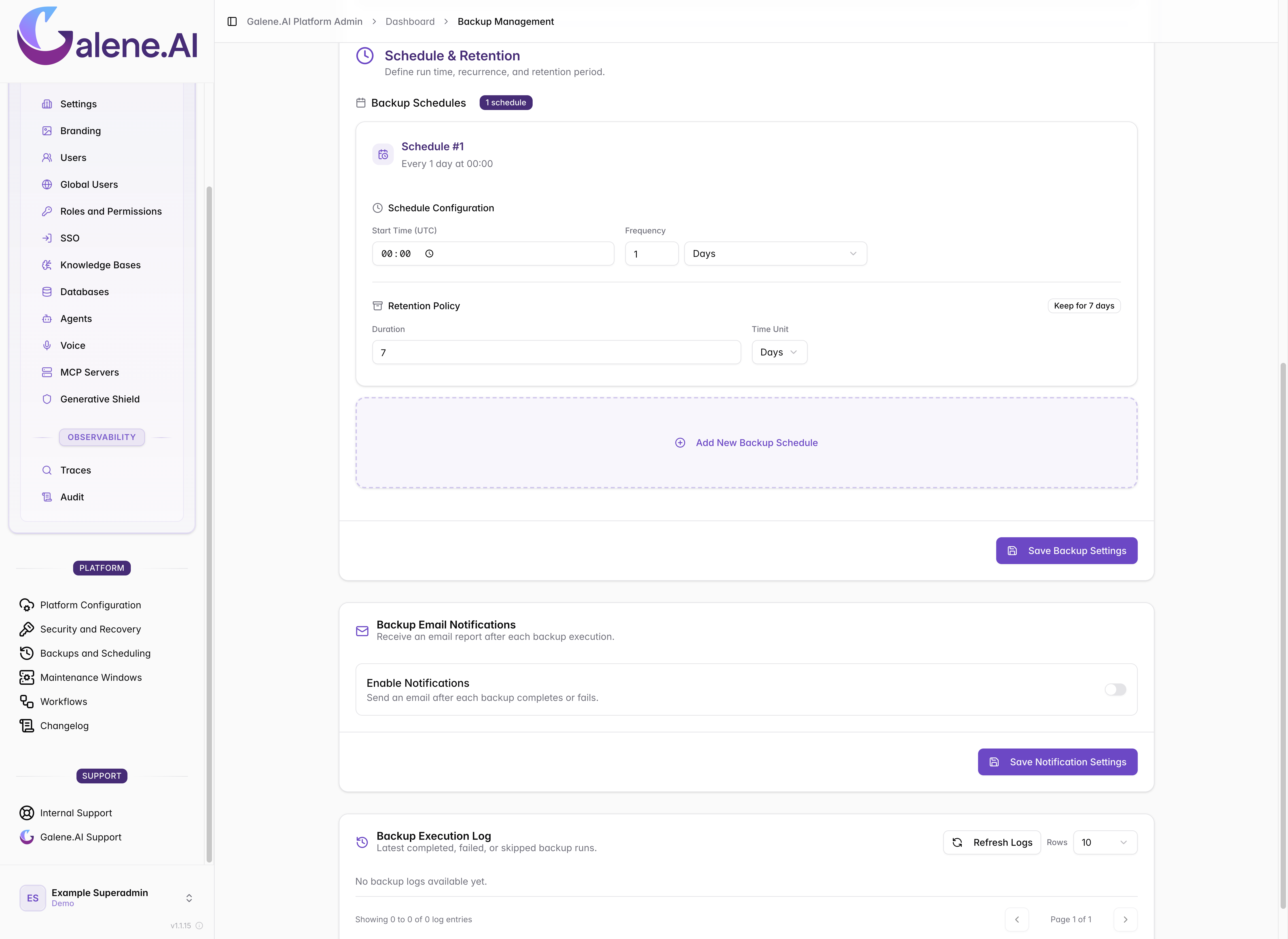 Schedule &amp; Retention